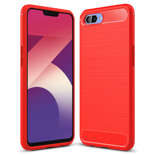 Flexi Slim Carbon Fibre Case for Oppo A3s / AX5 - Brushed Red